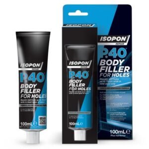 Isopon P40 - Body Filler for Holes Portion box; 100ml tube; yellow