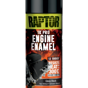 Raptor High Temp Engine Enamel 1K aerosol, 364ml; gloss black