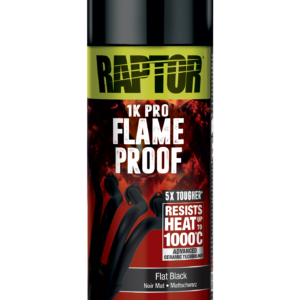 Raptor High Temp Flameproof Paint 1K aerosol, 338ml; flat black