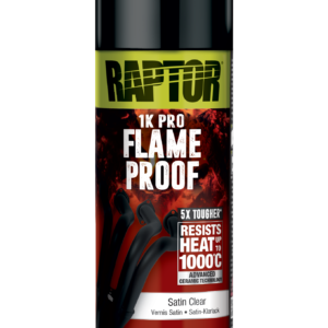 Raptor High Temp Flameproof Paint 1K aerosol, 361ml; satin clear