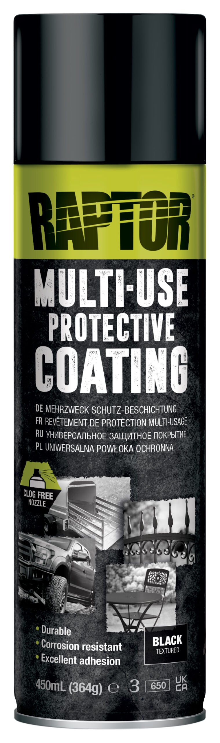 Raptor 1K Aerosol; 450ml; black