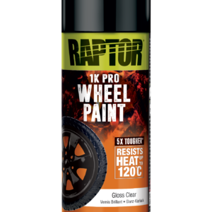 Raptor High Temp Wheel Paint 1K aerosol, 365ml; gloss clear